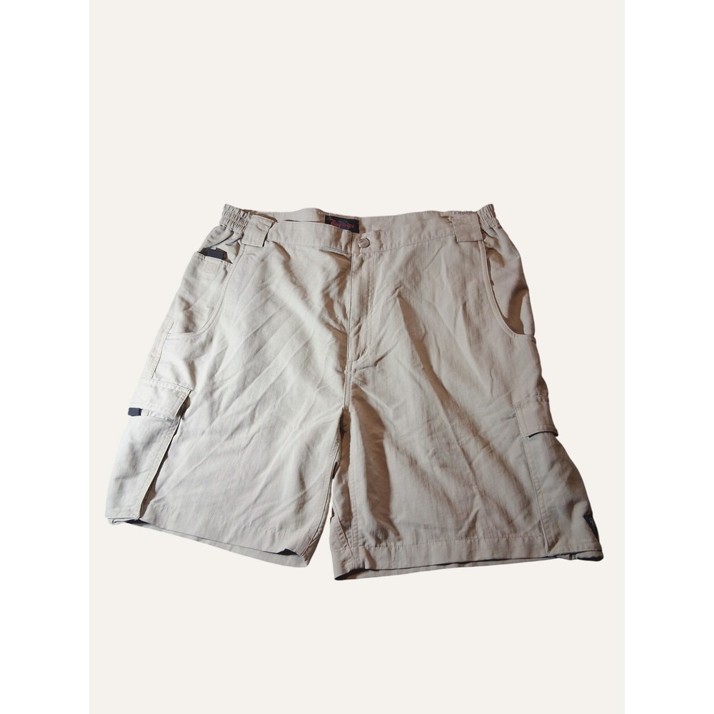 RailRiders Mens XL Khaki Nylon Cargo Hiking Shorts Lightweight Outdoor Utility